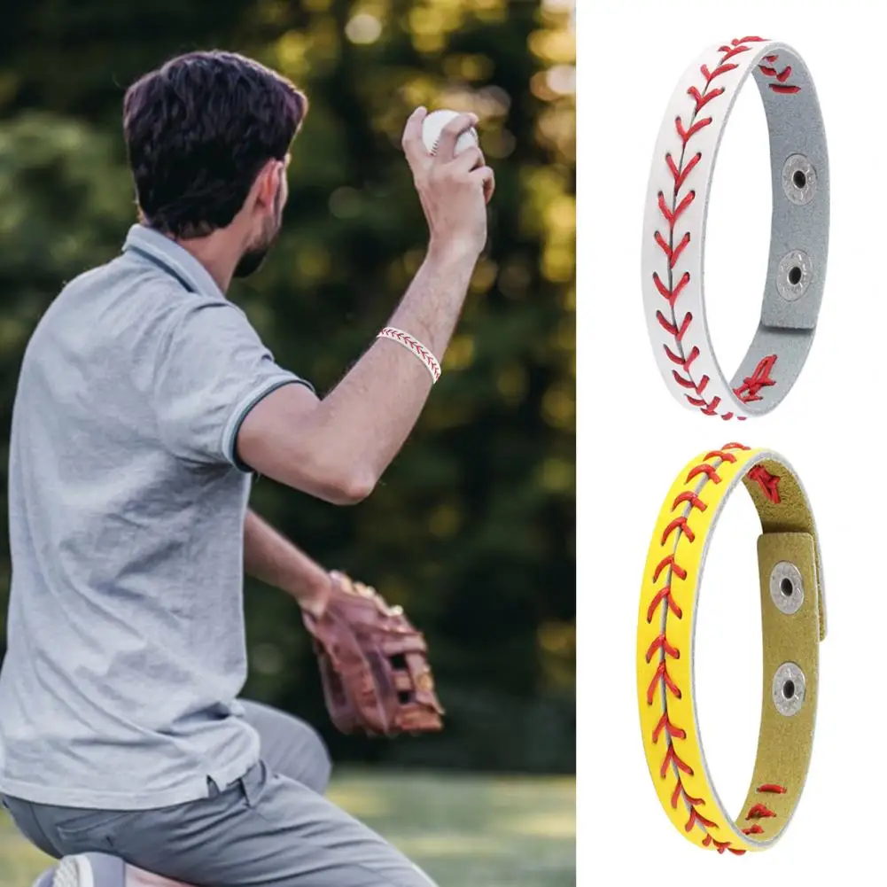 Baseball Bracelet Leather Baseball Bracelet Baseball Wristbands Baseball Gifts for Boys Men Sports Wristband Bangle Gifts