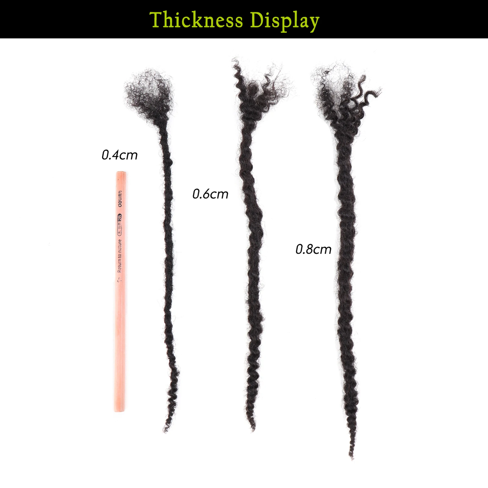 locs texturizados 0,4 cm 10 polegadas 1B 80 fios fedex envio dhl