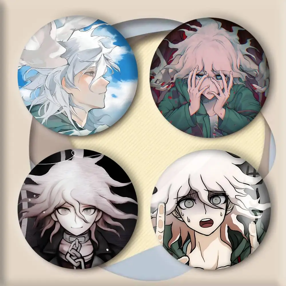 Anime Cartoon D-Danganronpa Nagito Komaeda Badges DIY Backpack Clothing Accessories Jewelry Pins