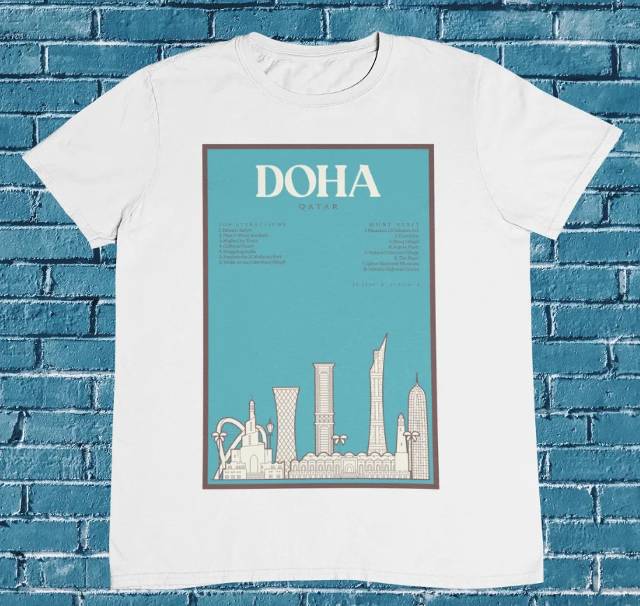 Doha T shirt - Capital Of Qatar - Qatar T shirt - %100 Premium Cotton long sleeves