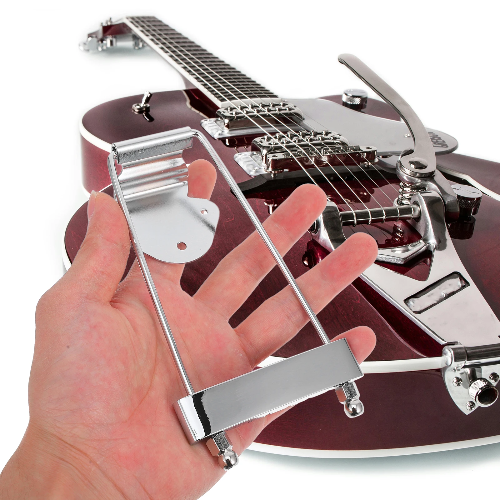 

Replacement Tailpiece for 6 String Guitar Silver Zinc Alloy 10Mm String Spacing Compatible with Bass No Screws