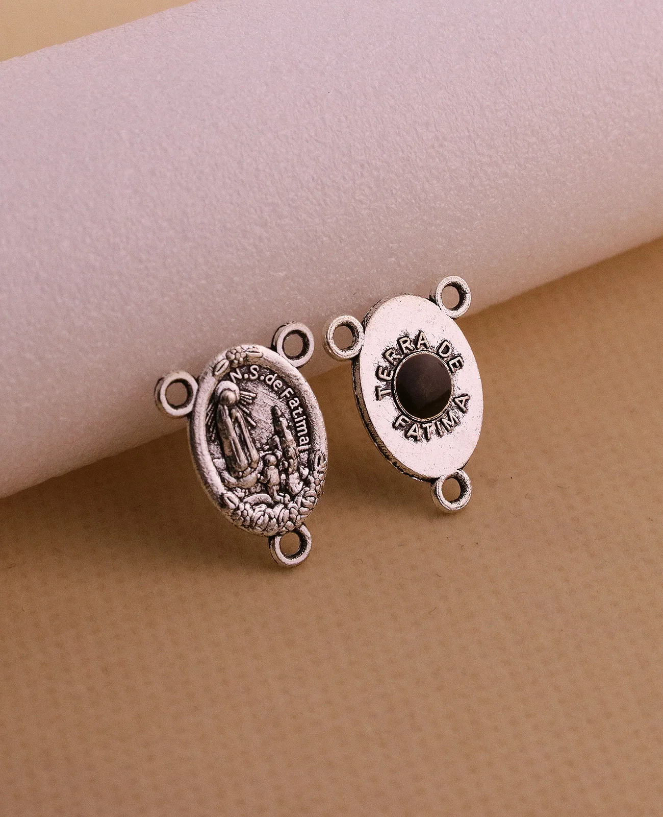 30Pcs Our Lady of Fatima Medal Centerpieces Catholic N.S.De Fatima Rosary Center Part Connectors DIY Jewelry Accessories