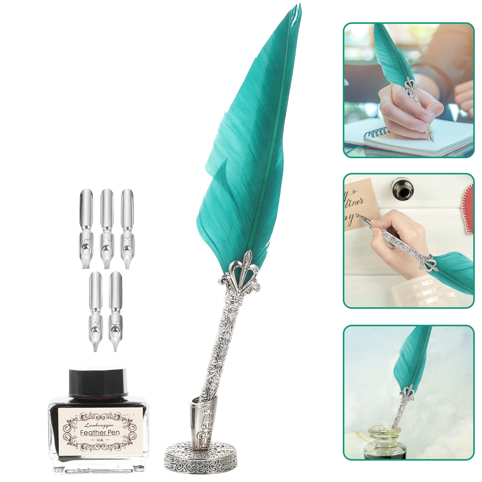 

1 комплект, легкая деловая чернильная ручка для каллиграфии с крылышками для подписи, офиса, пишущая ручка, многоразовая ручка