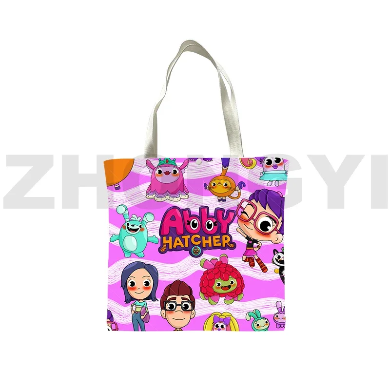 Kawaii Abby Hatcher Foldable Shopping Bag Fashion Canvas Bag 3D Abby Hatcher Anime Tote Bag for Girls Supermarket Bag Hand Bags