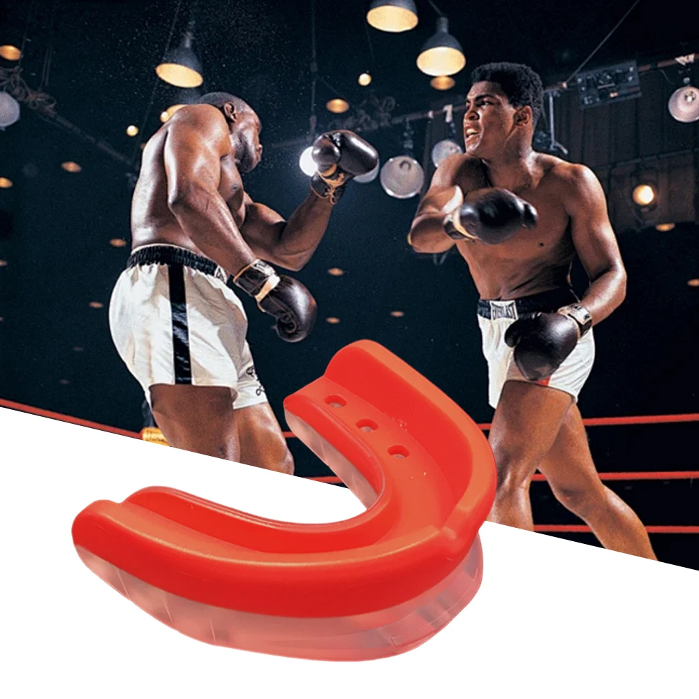 Fighting Sports Mouth Guard Shock Absorbing Mouth Protector Dual Layer Football Mouthguard Thickened for MMA Muay Thai Training