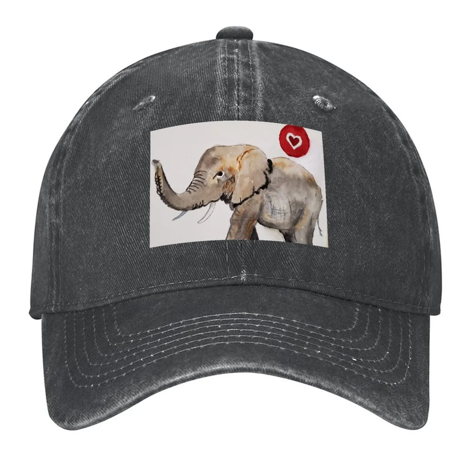 

Heart of an Elephant Baseball Cap Male hat hard hat hiking hat dad Women's Golf Wear Men's