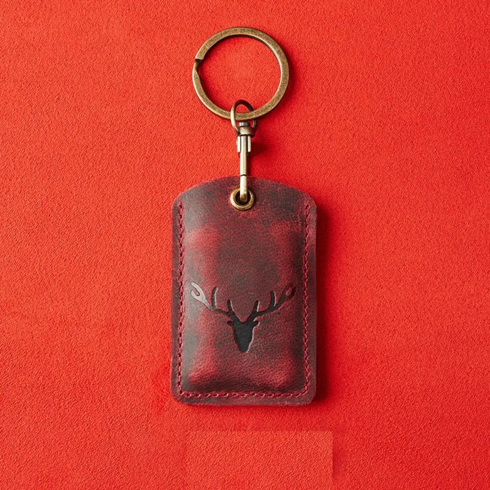 Кожаная идентификационная карта, держатель для карт с защитой от отпечатков пальцев, брелок, аксессуары для защиты от падения, сумка для карт доступа, универсальная