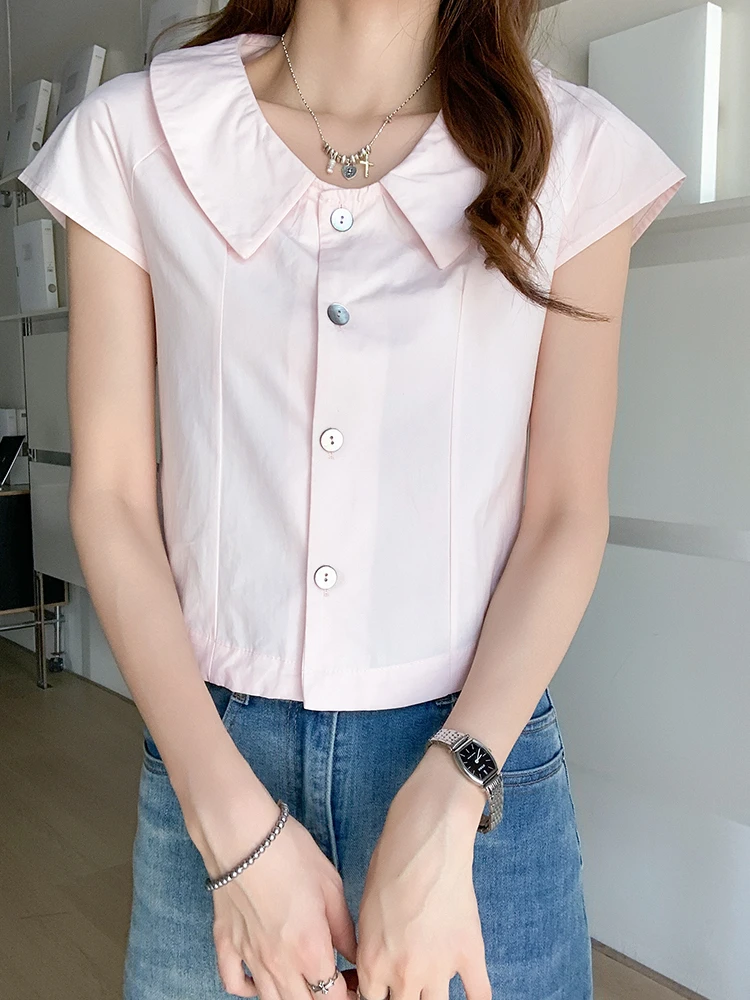 

Womens Blouse Summer Women Shirt Solid Blouses Spring Long Female Maxi Blusas Casual Vintage Short Sleeve Cotton Oversize Loose