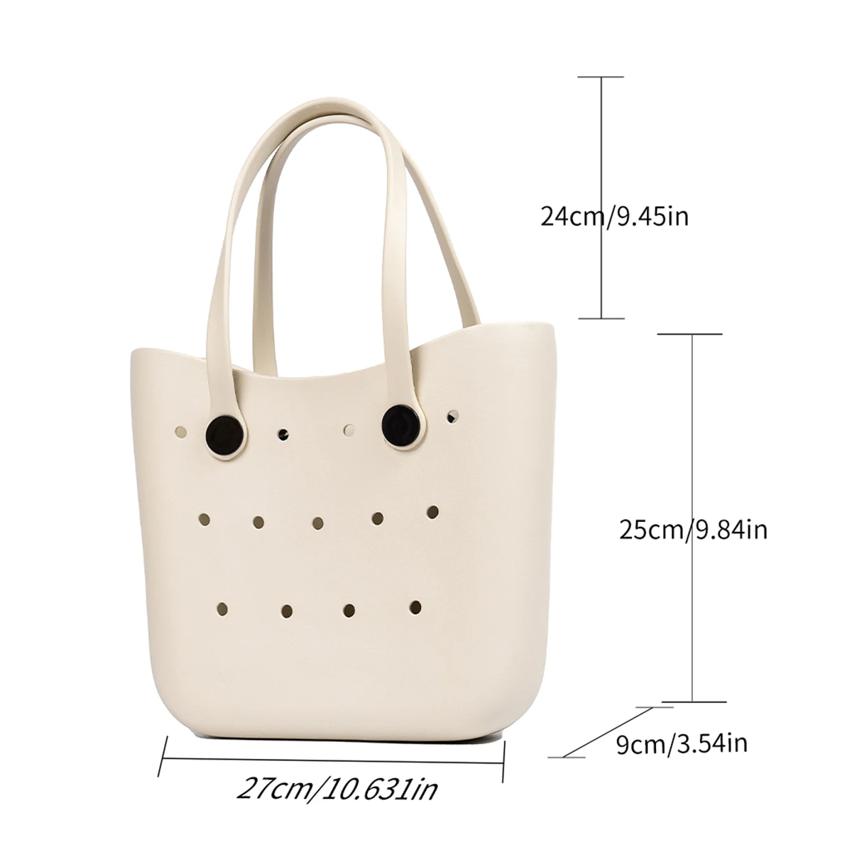 Large Beach Bag Summer EVA Beach Basket Women Picnic Tote Bag Holes Waterproof Handbag Pouch Shopping Shoulder Bag