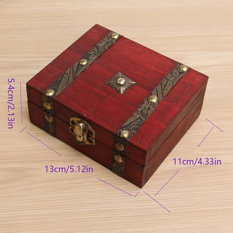 Retro Storage Box Jewelry Wood Wooden Lock Catch Organizers Vintage Gifts Container Sundries Organizer Storages Boxes