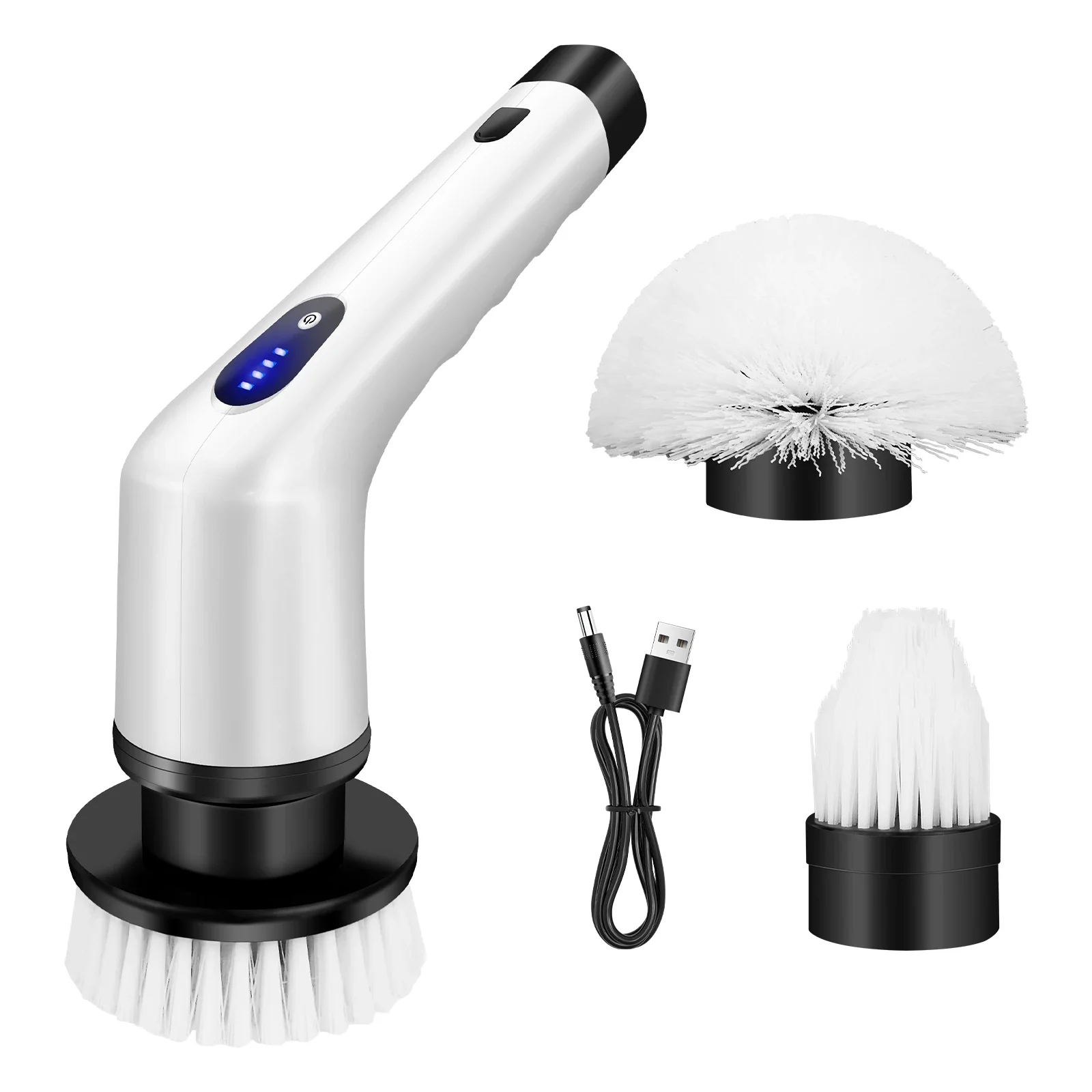 Spin Scrubber, Cordless Shower Scrubber with 3 Replaceable Brush Heads and 2 Adjustable Speeds, Handheld Cleaning Brush
