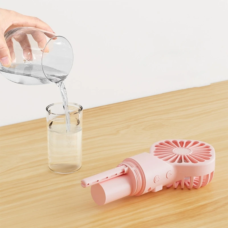 HandHeld Misting Fan Rechargeable 4 Speed Adjustment Small Fan Cooling Drop Shipping