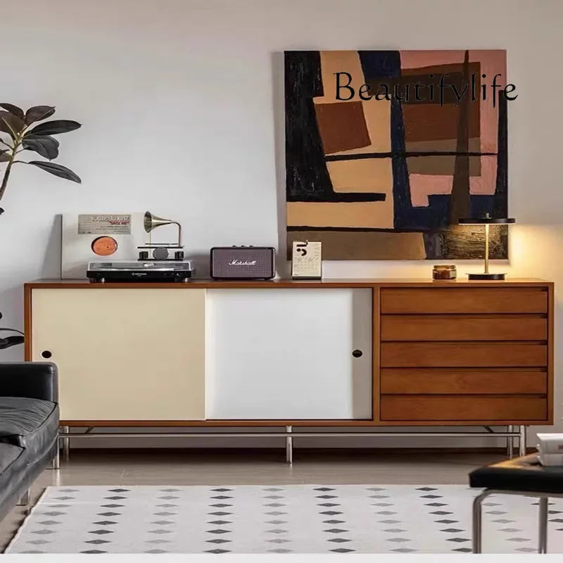 

WM Nordic Modern Living Room Cabinets Vintage Design Drawers Storage Living Room Cabinets Organize Trendy Luxury Furniture