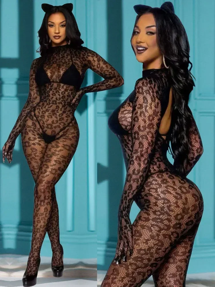 

lingerie women sexy Babydoll Underwear Chemises Catsui exotic apparelt costumes sexy Body stocking Leopard body suit bodysuit