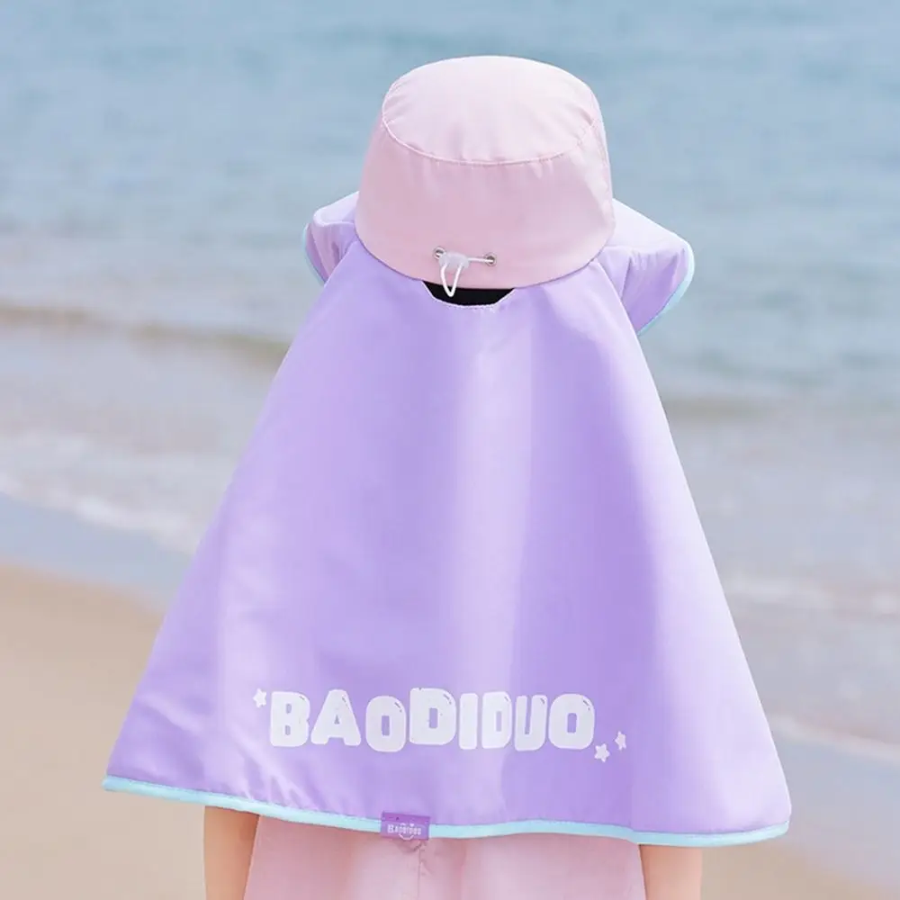 

Big Brim Baby Fisherman Hat Extended Shawl Sun Protection Sunscreen Hat Neck Cover Bucket Cap Children Beach Cap Outdoor