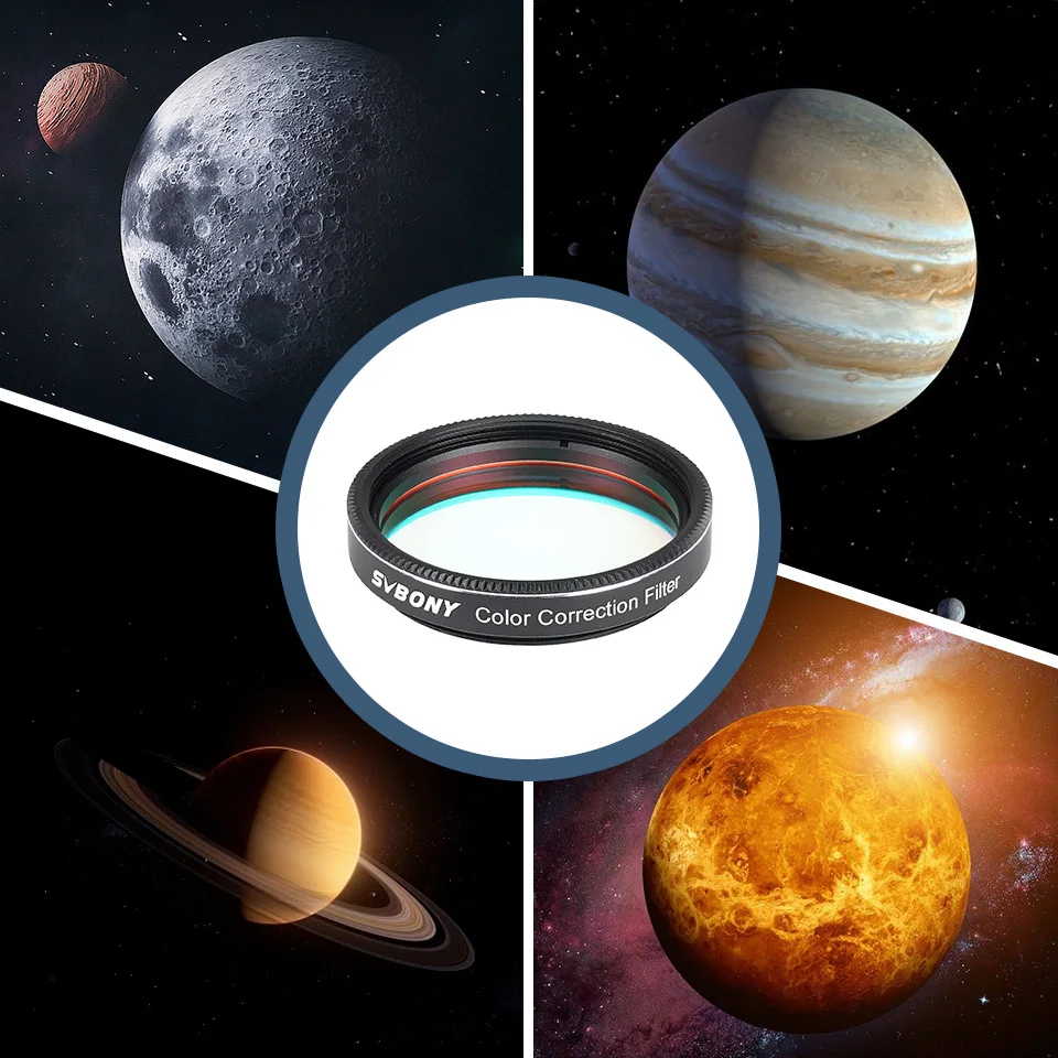 Svbony SV231 1,25'/2' Teleskopfilter Farbkorrekturfilter, Doppelgewinde OD＞4 Reduziert schädliche blaue Wellenlängen für Planetenbeobachtungen – Detail 17