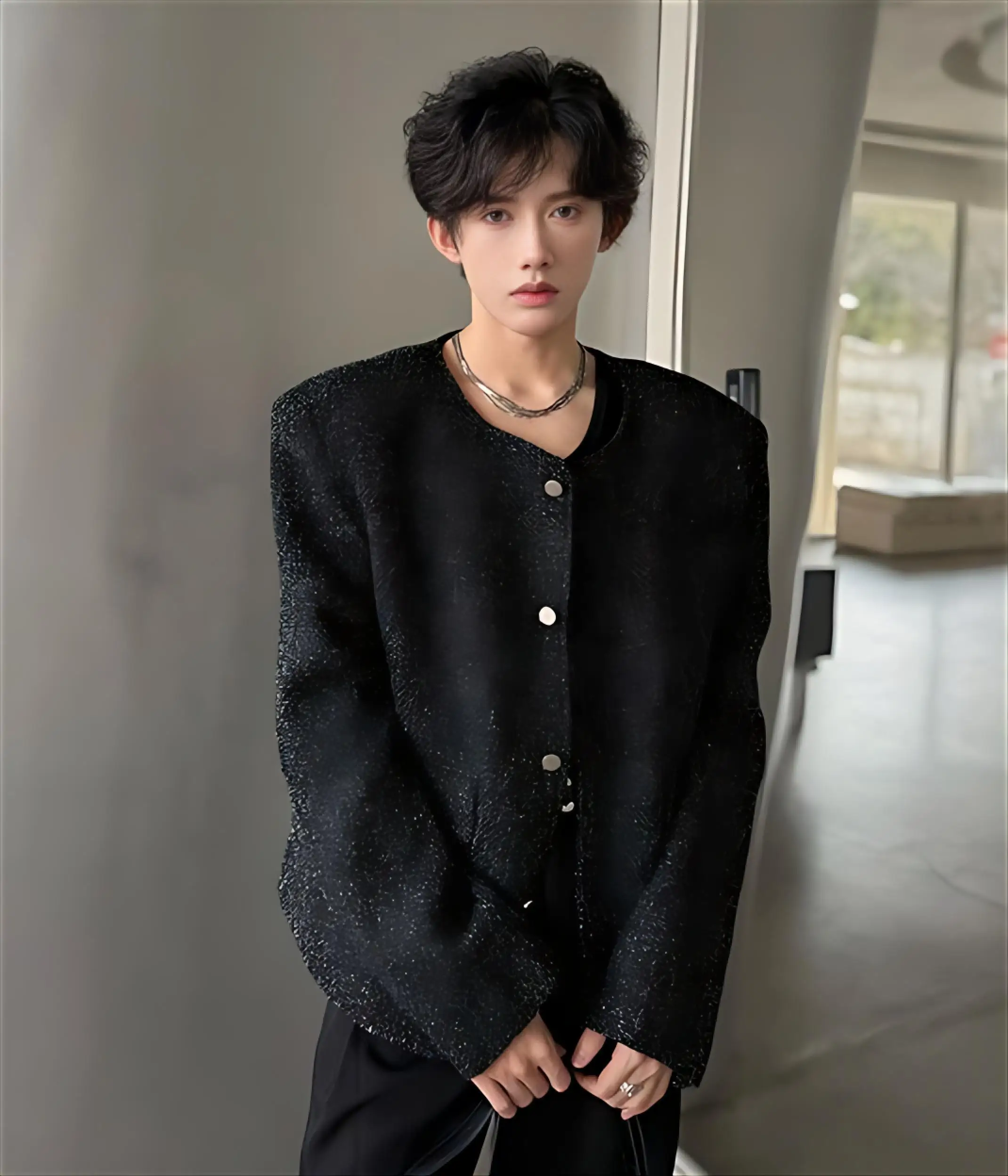 

Мужская куртка из смесовой шерсти больших размеров, с длинными рукавами, на зиму и осень, модная, повседневная, трендовая, простая, базовая, универсальная, в стиле BF