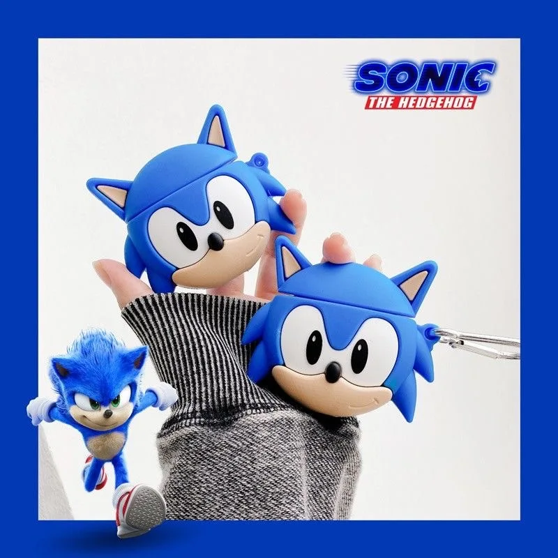 Sonic The Hedgehog Airpods Pro2 Earphone Case Bluetooth Earphone Airpods1 2 3Pro Silica Gel Protective Shell Toys Christmas Gift