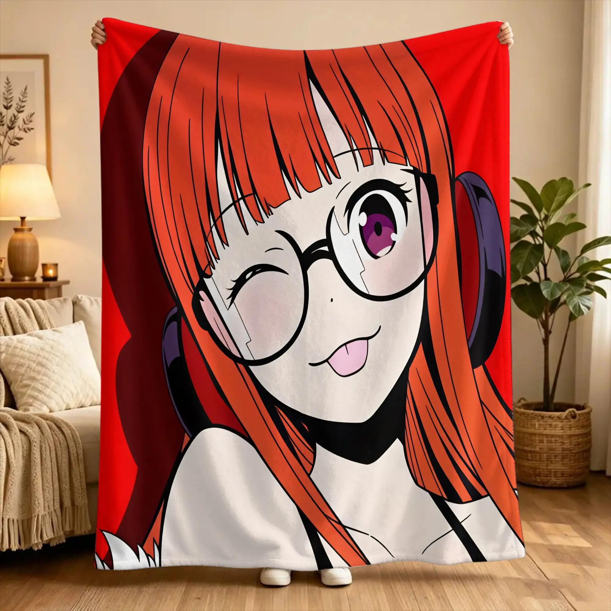 BlanketGirls Boys Decorative P5 Futaba Sakura Joker Throw Blanket  Flannel Bedspread For Home Decor Comfortable Sofa Bed Cover