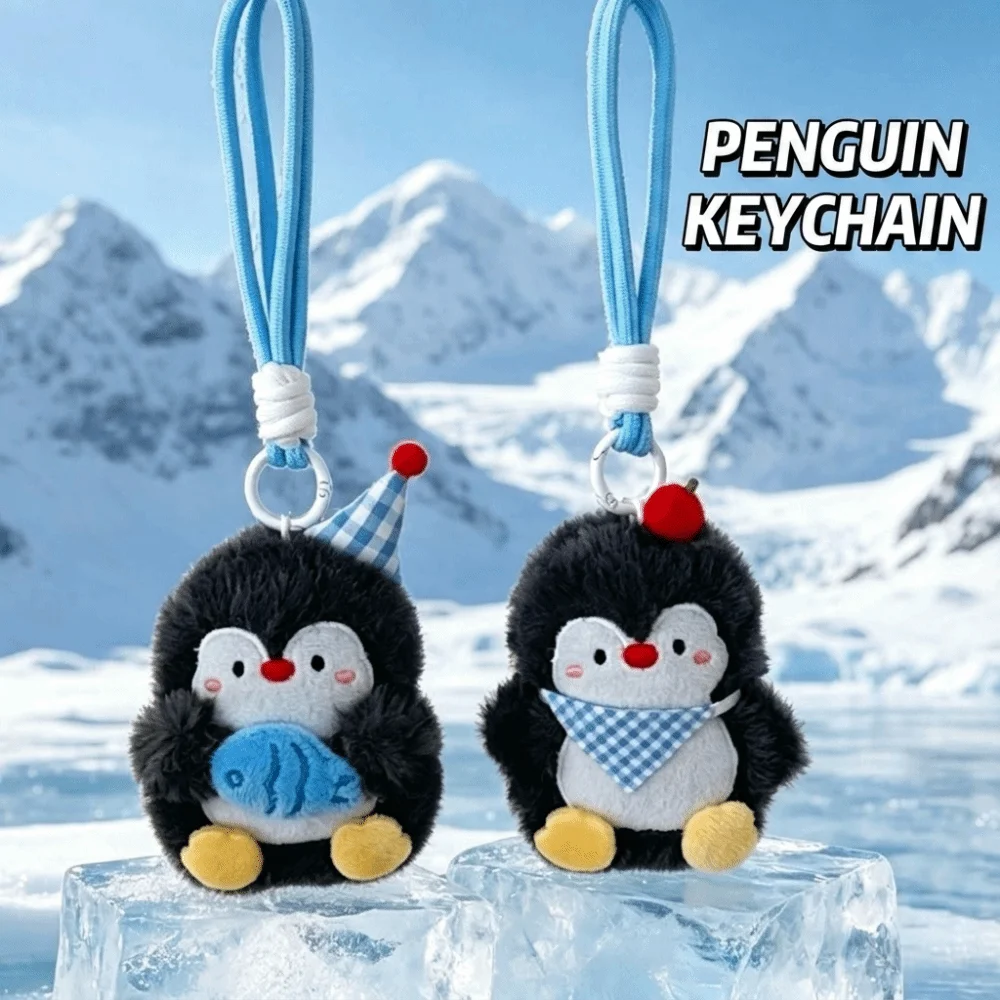 

Decorative Soft Plush Plush Penguin Charm Hanging Loop Key Ring Bag Keychain Stuffed Body Cute Penguin Pendant Decor Purse Decor