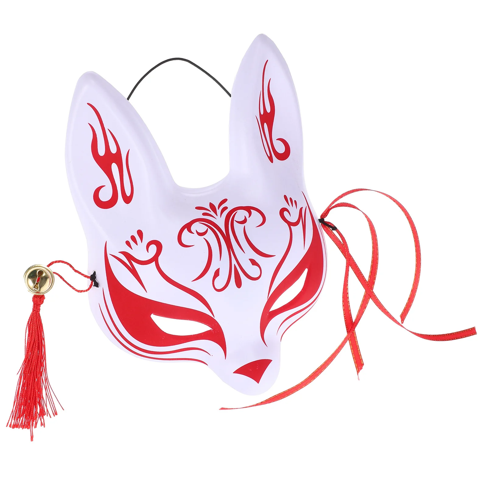 

Decorative Fox Mask Japanese Style Half Face Mask for Party Cosplay Event Unique Gift Idea Lifelike Ears Detail