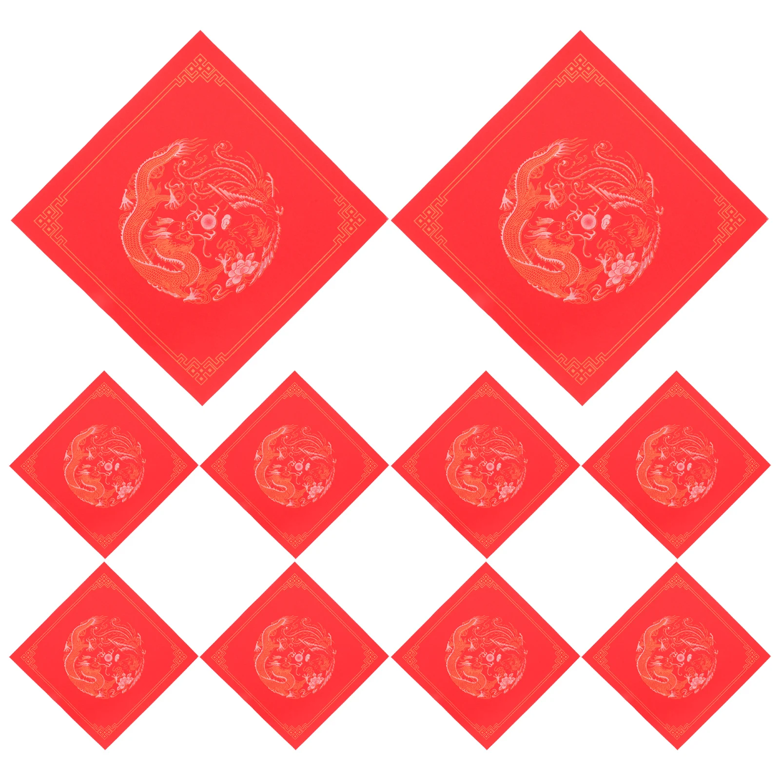 

20 Sheets Red Rice Paper for Calligraphy Blank Fu Character Paper Spring Festival Decorations New Year Supplies