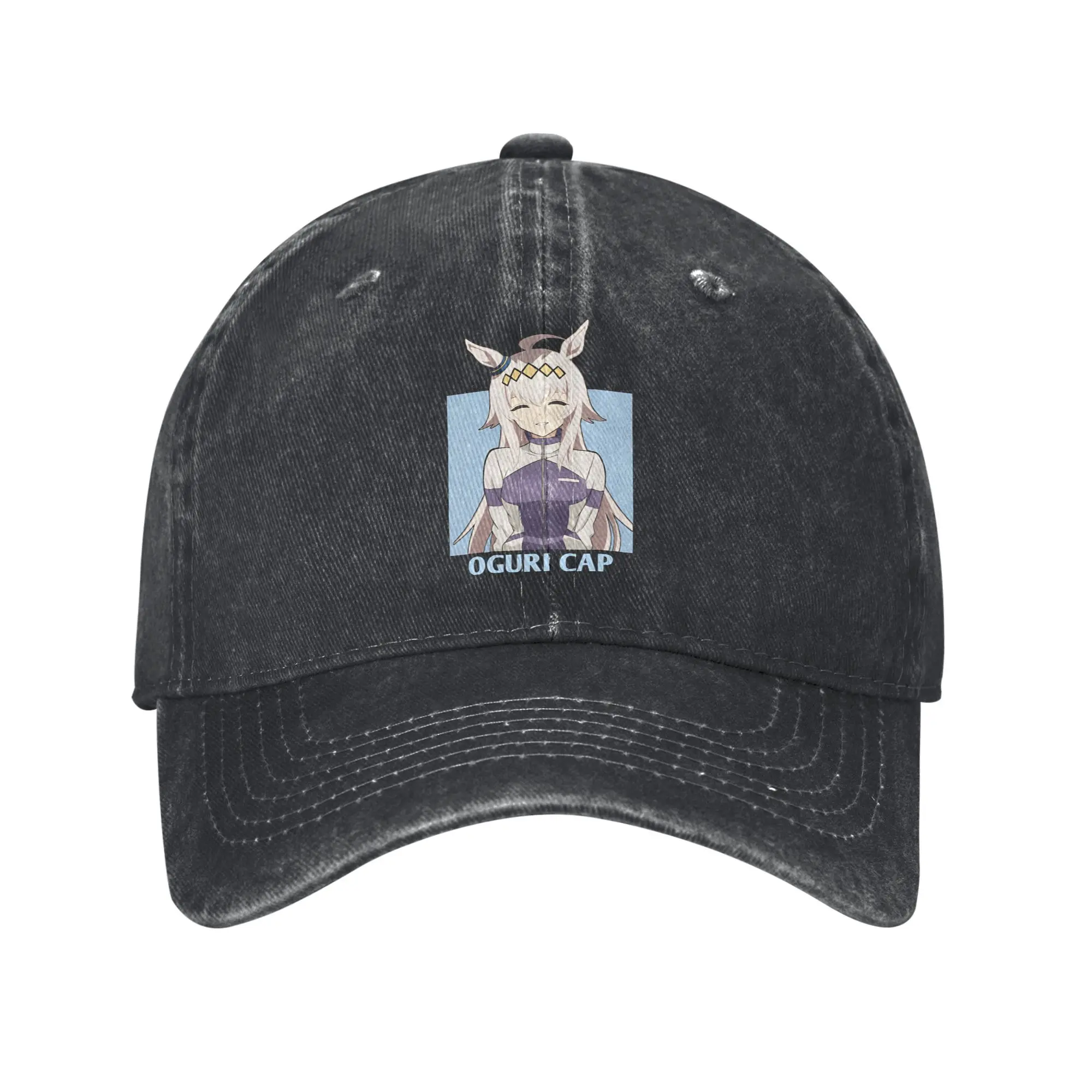 retro-oguri-bone-uma-musume-bone-de-beisebol-unisex-angustiado-lavado-snapback-bone-ao-ar-livre-verao-viagem-nao-estruturado-chapeus-macios-bone