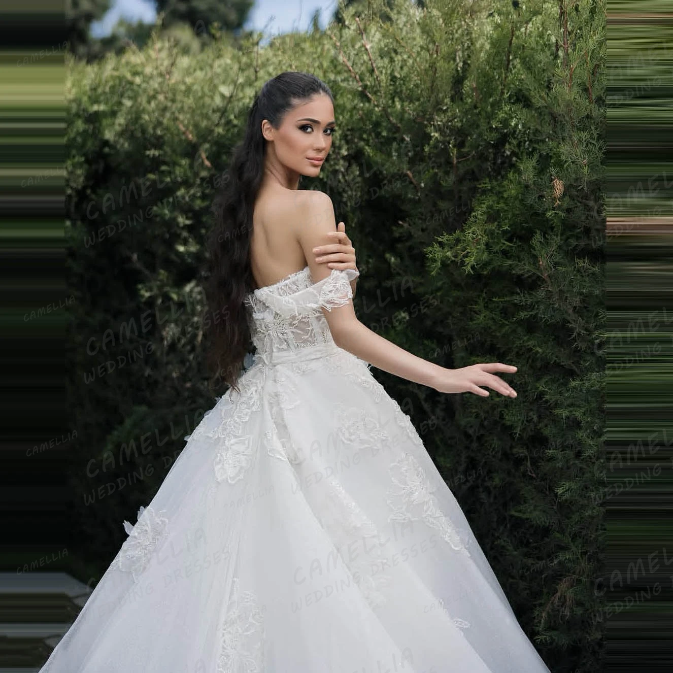 Einfache Spitze Brautkleider Damen A-Linie Langarm Applikationen Tüll Braut Ballkleider Prinzessin Vestidos De Novia Angepasst