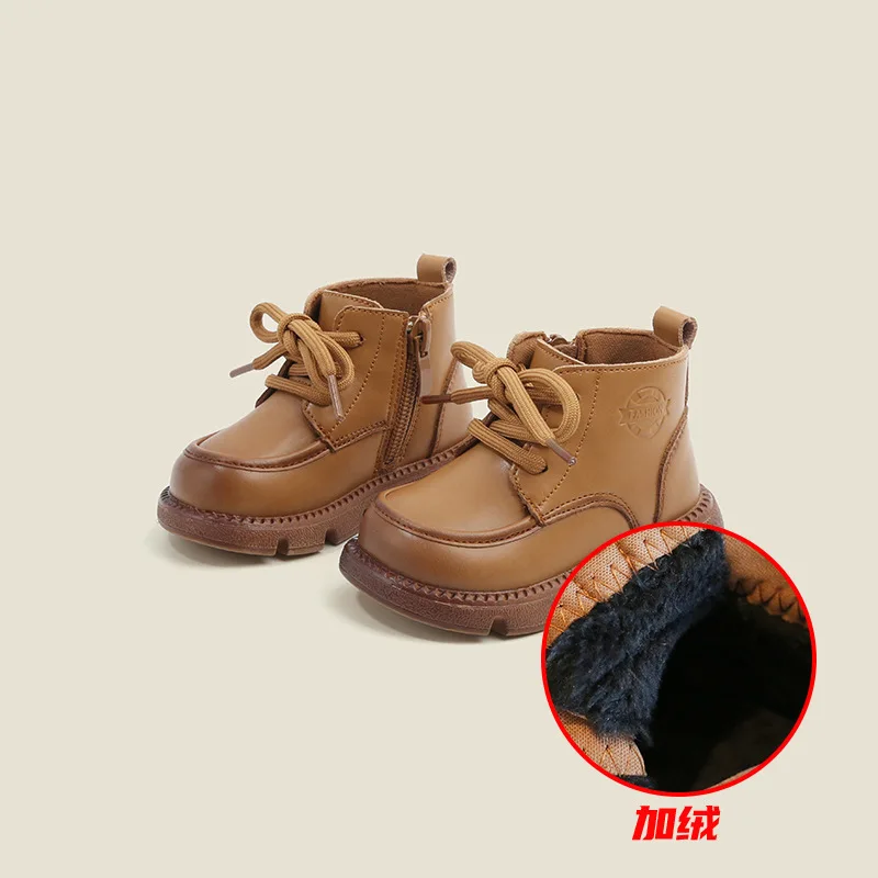 Botas Niña Botas Fashion Girl Boot 2025 Autumn New Girl Shoe Soft Sole Velvet Kid Shoes Winter Kid Ankle Boots Brand Child Boots