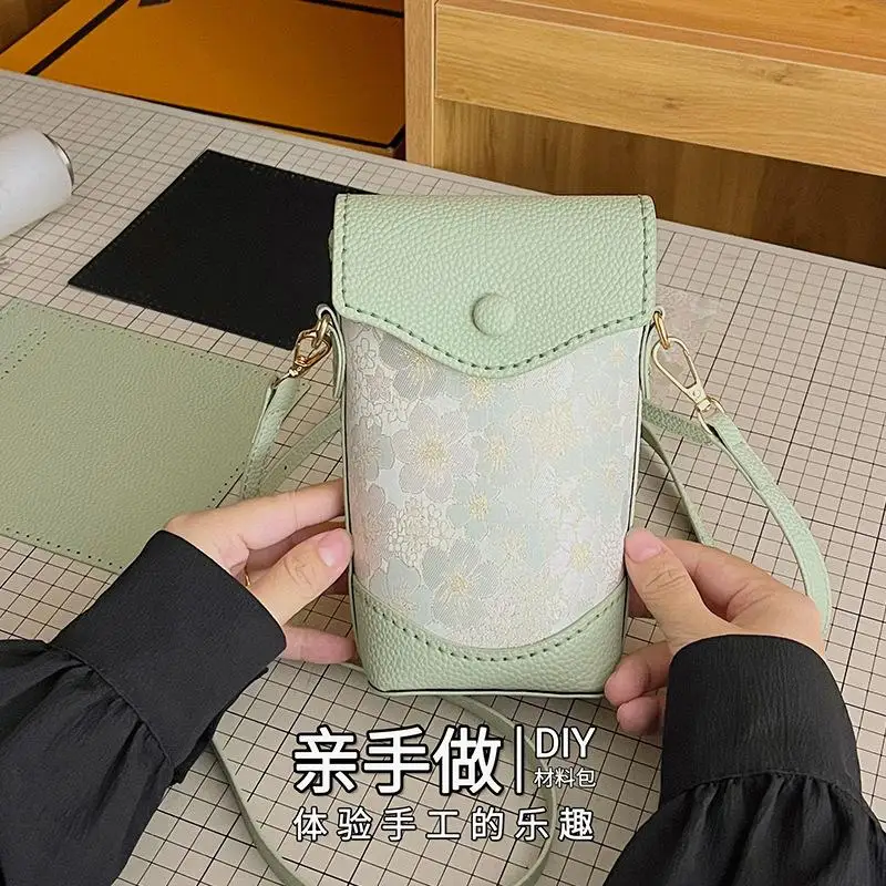 DIY Knitted Bag - Custom Retro Courtier Womens Bag - Songzhi Embroidered Crossbody Shoulder Bag - Phone Case Bag view 4