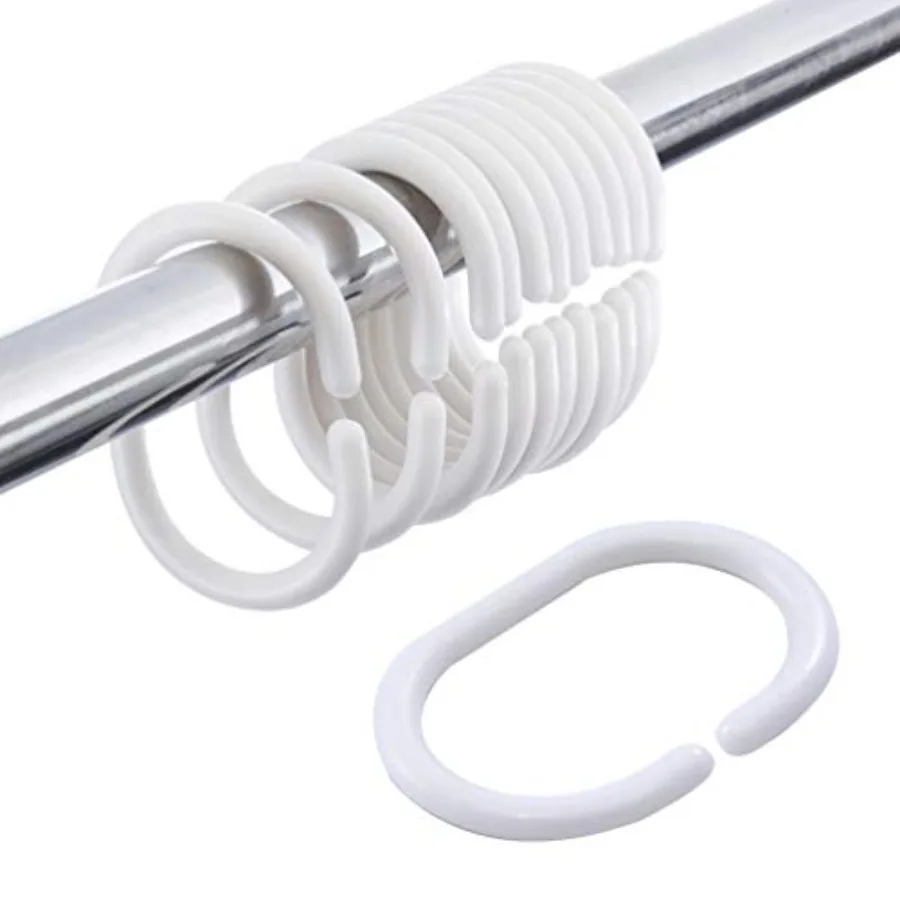 

36 шт. пластиковые белые кольца для занавесок для душа, занавески C кольца, крючки, вешалка для ванной, драпировка, петля, зажим, скользящий