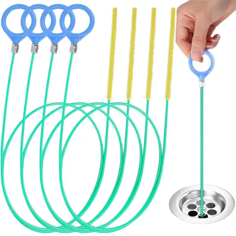 Pipeline Dredging Brush 90/130cm Sewer Bathroom Hair Removal Sink Cleaning Brush Drainage Cleaning Agent Flexible Removal Clean