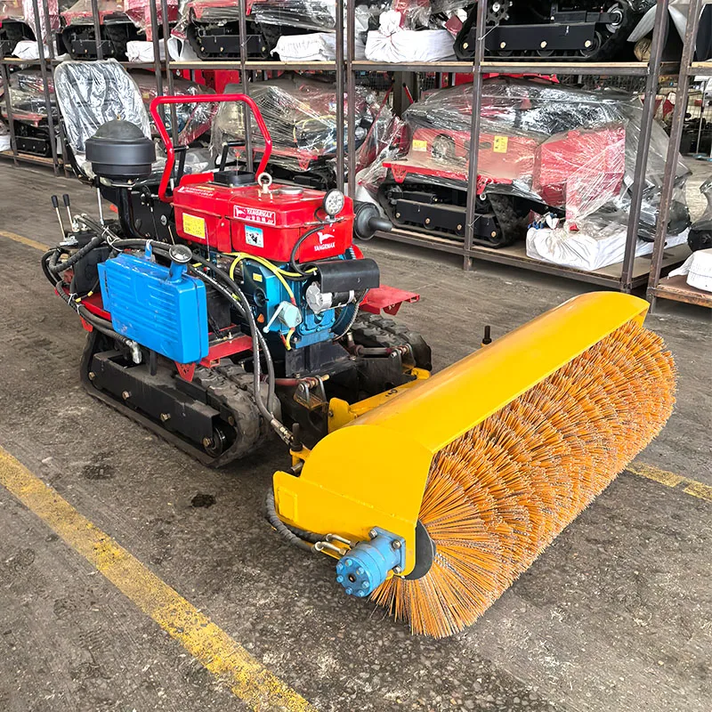 Small Crawler with Cultivator and Bulldozer for Paddy Field Rubber Tracks Rotary Tiller