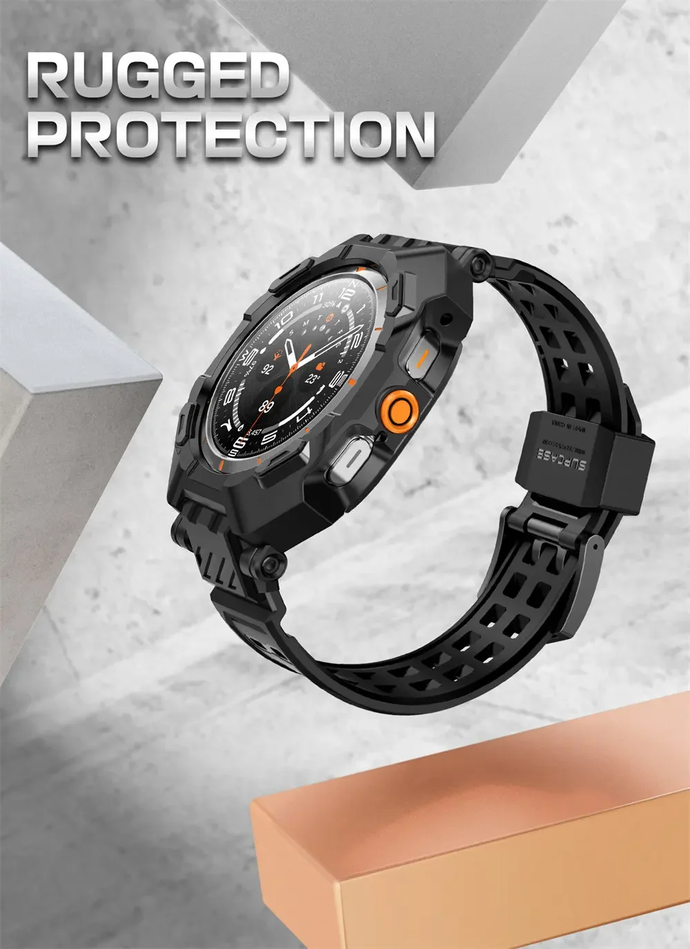 Supcase For Samsung Galaxy Watch Ultra Case 47mm ub pro robuste Schutzhülle mit verstellbarem Armband mit Displays chutz folie – Detail 9