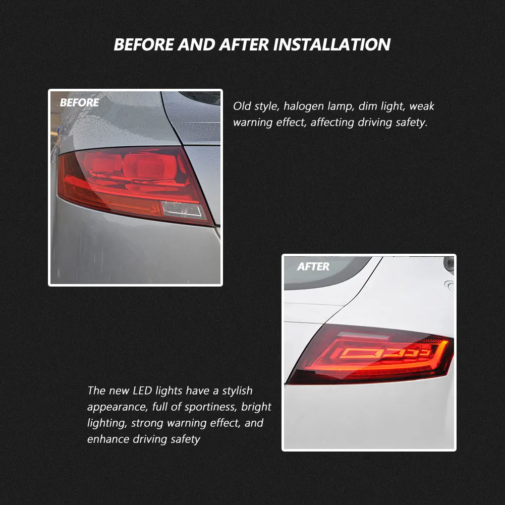Car OLED Tail Light For Audi TT 2006-2014 Rear Tail Lights Turn