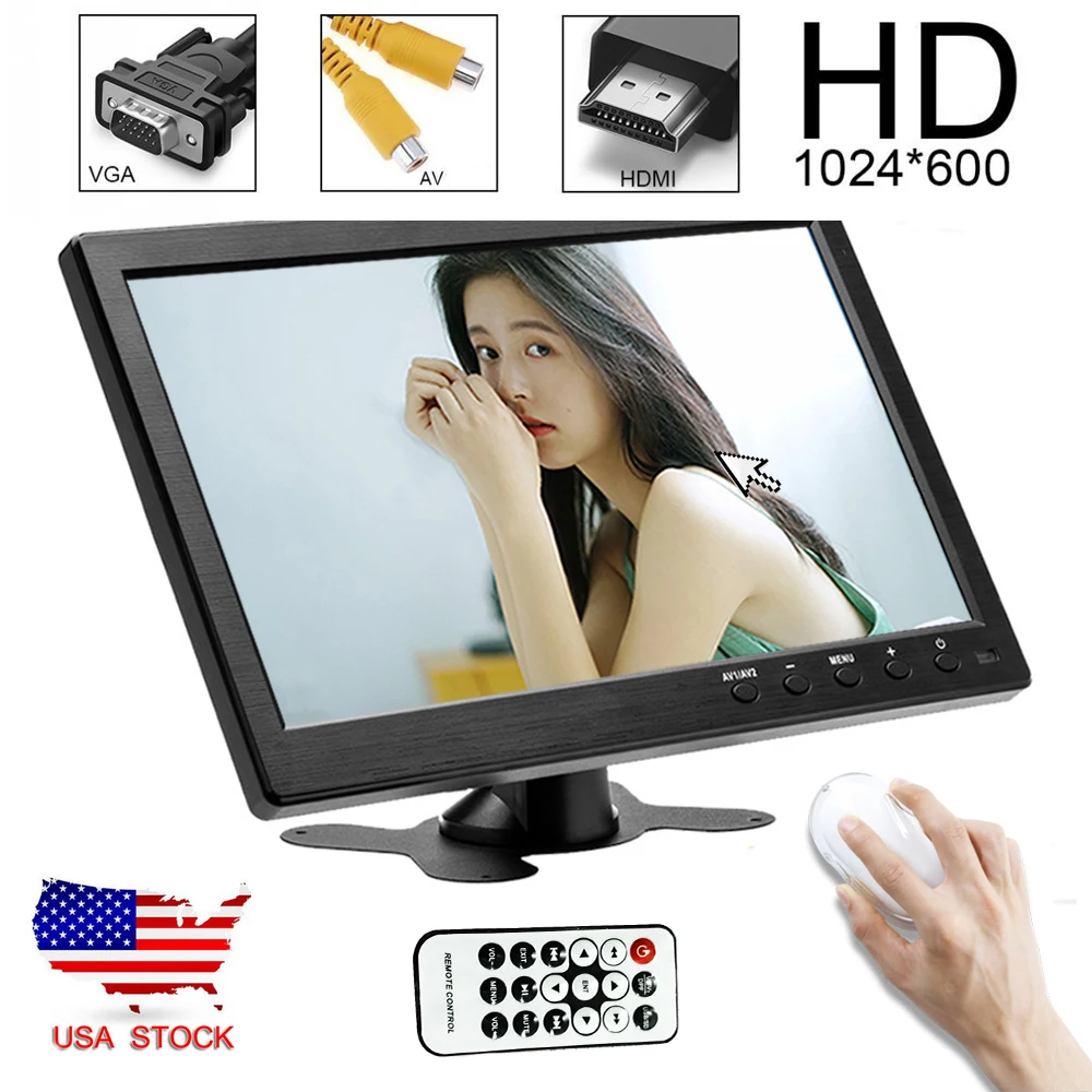 Podofo 10,1 HD Auto-Monitor TFT LCD HD Digitaler Rückfahrmonitor Multimedia-Display mit HDMI/VGA/AV/USB/SD PC/TV/DVD-Player für LKW – Detail 3