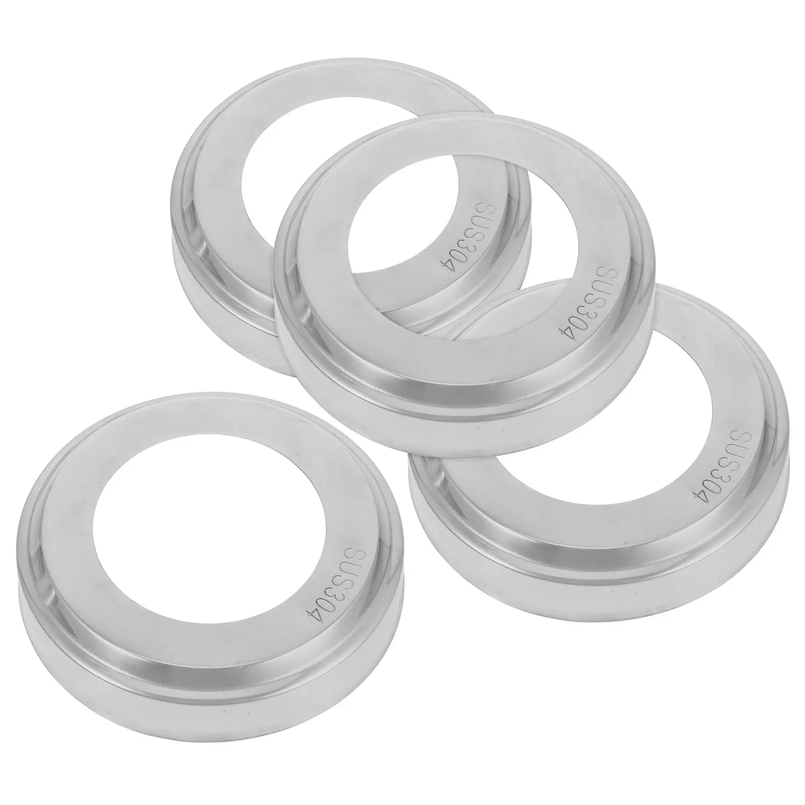 4Pcs Rustproof Stainless Steel Pool Handrail Caps 51Mm Round Tube Escutcheons for Inground Pool Ladders Spa Stair Railing