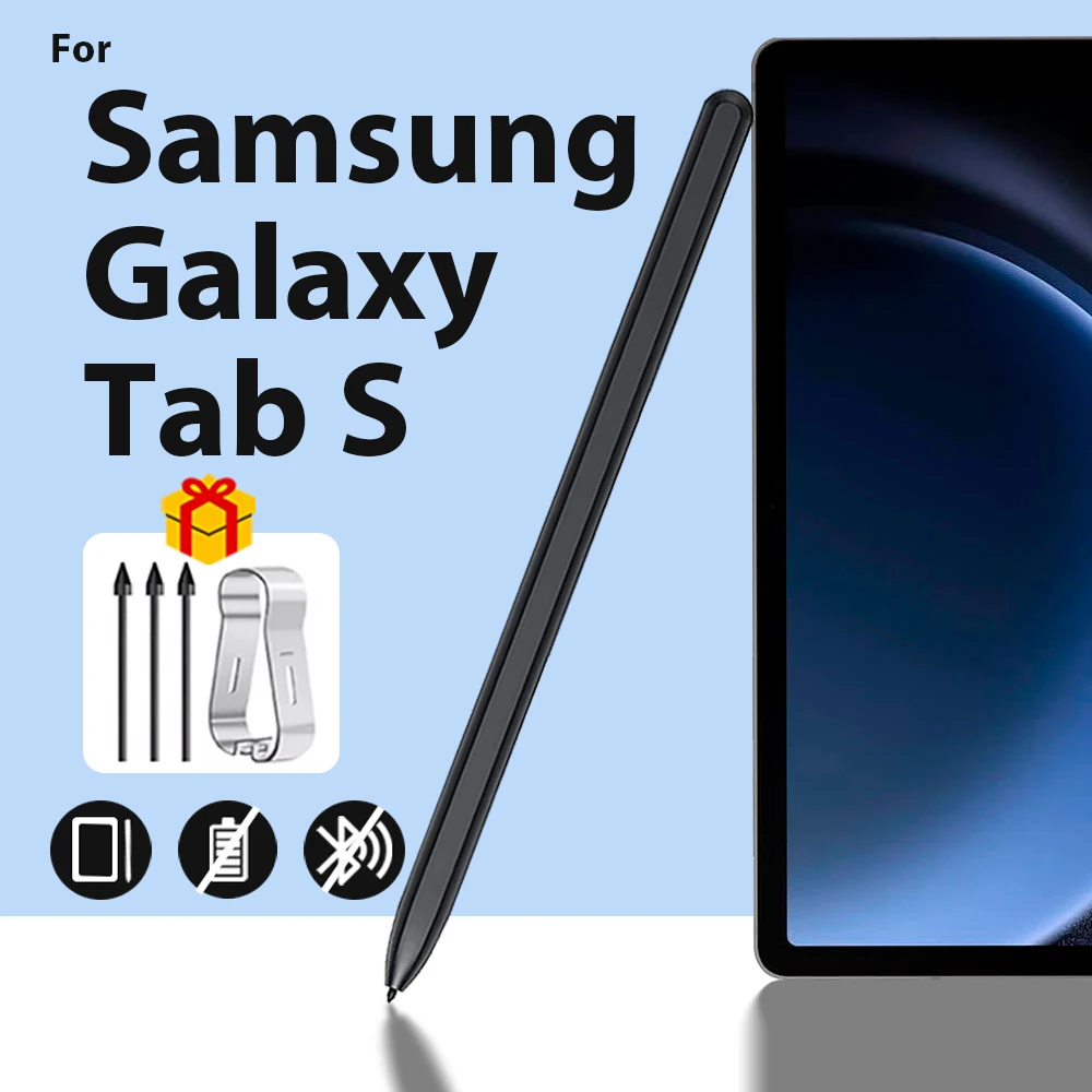

Стилус S Pen для Samsung Galaxy Tab S с ластиком и функцией Palm Rejection для Galaxy Tab S6 Lite, S7, S8, S9, с 3 сменными наконечниками