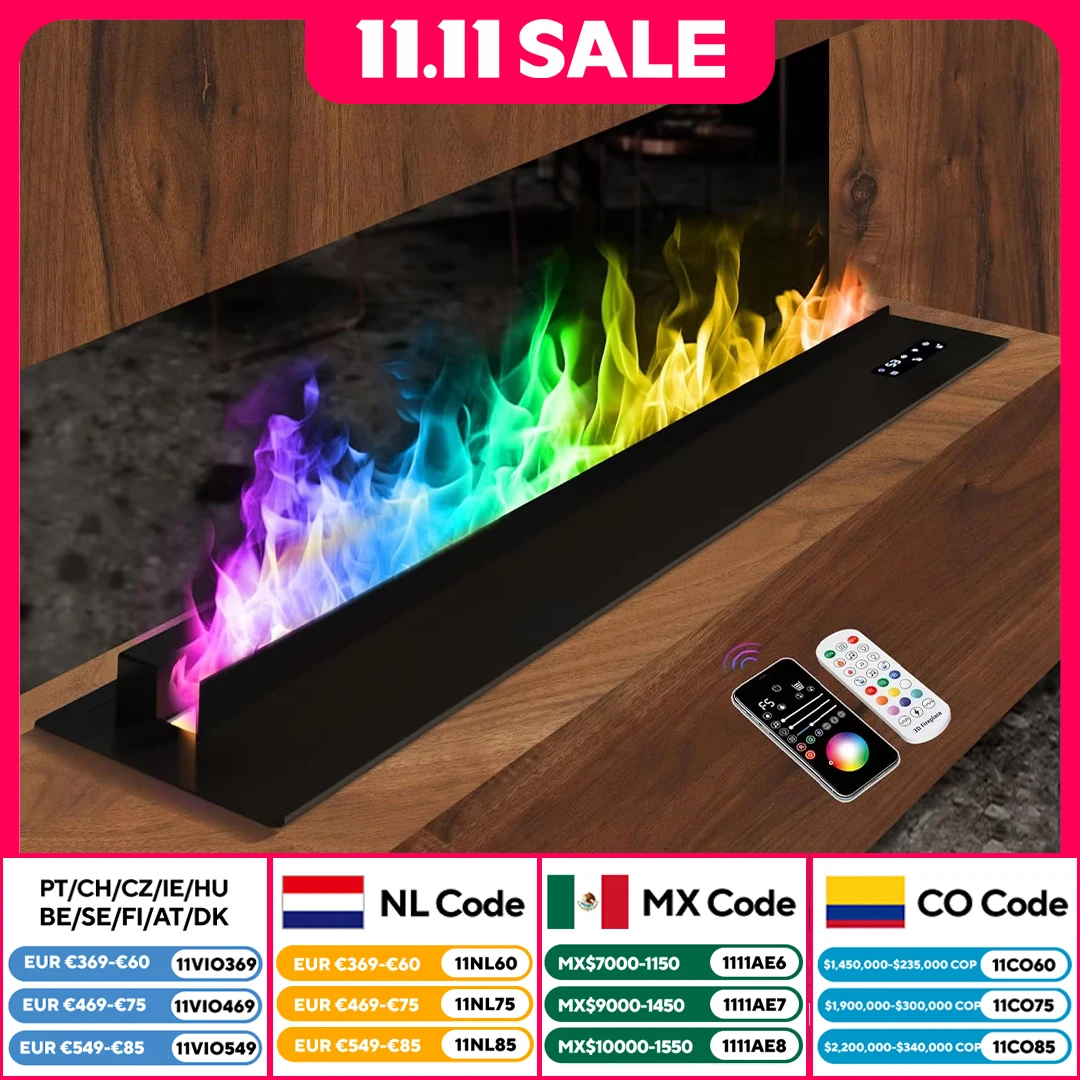 5-year warranty simulated fire embedded fireplace 3D atomizing fireplace living room electric flame atmosphere light humidifier
