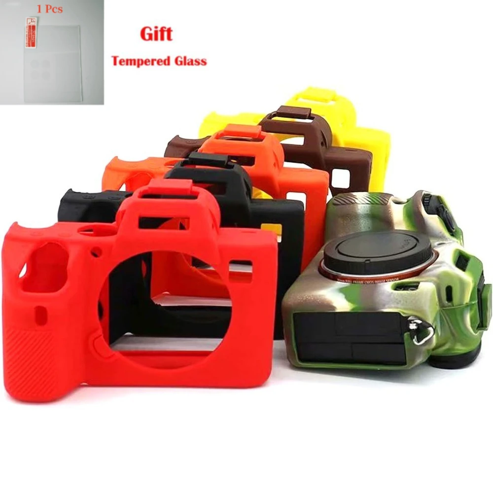 

For Sony A7R III ，Protective Silicone Case Accessories camera bag Protective Sleeve + free tempered film