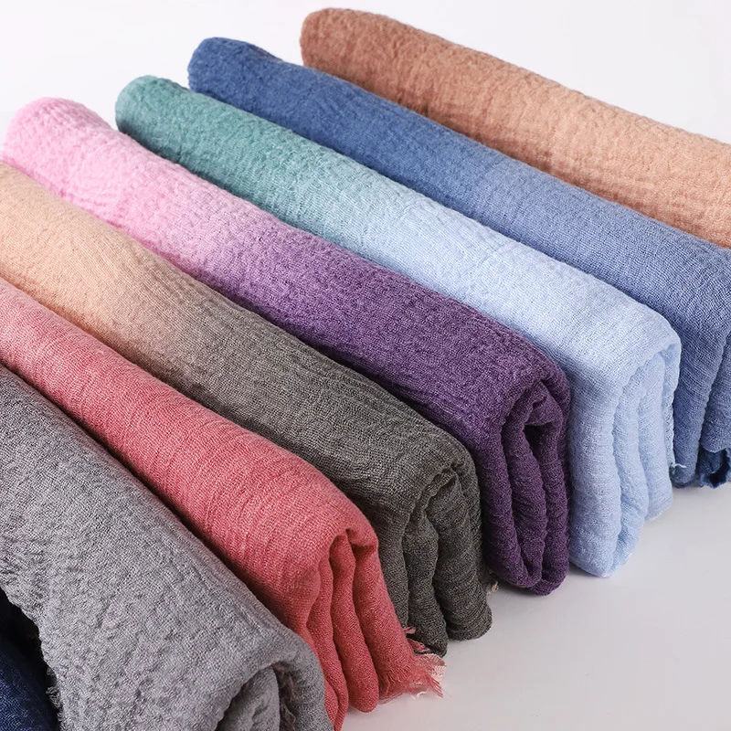 Gradient Color Cotton Linen Scarf Long Scarves Shawl Women Travel Camping Shade Head Wraps Headscarf Neckerchief Muslim Hijabs