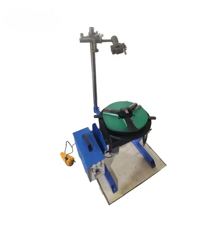 Loaded 30kg 50kg 100kg 1-15rpm speed regulated welding turntable positioner with 200mm chuck torch holder