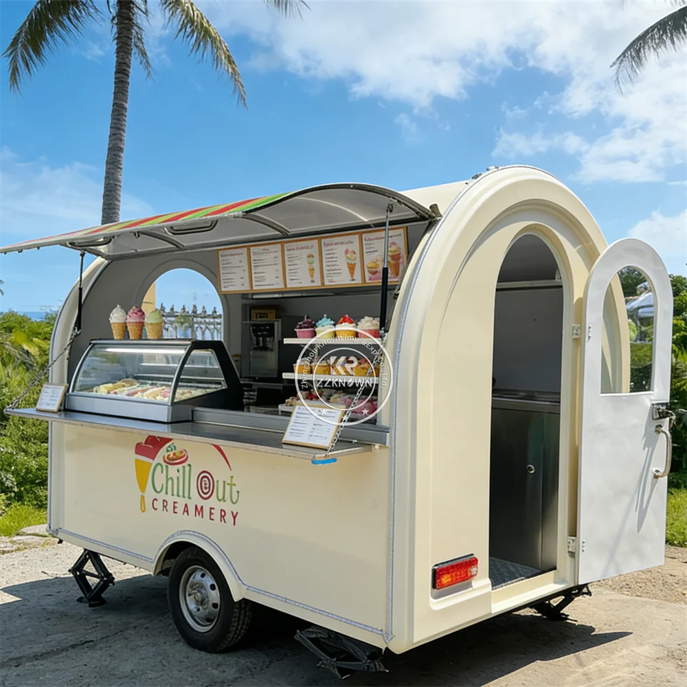 Concession Catering Trailer Street Grill BBQ Burger Kitchen Mobile Truck Custom Fast Food Truck With Full Kitchen