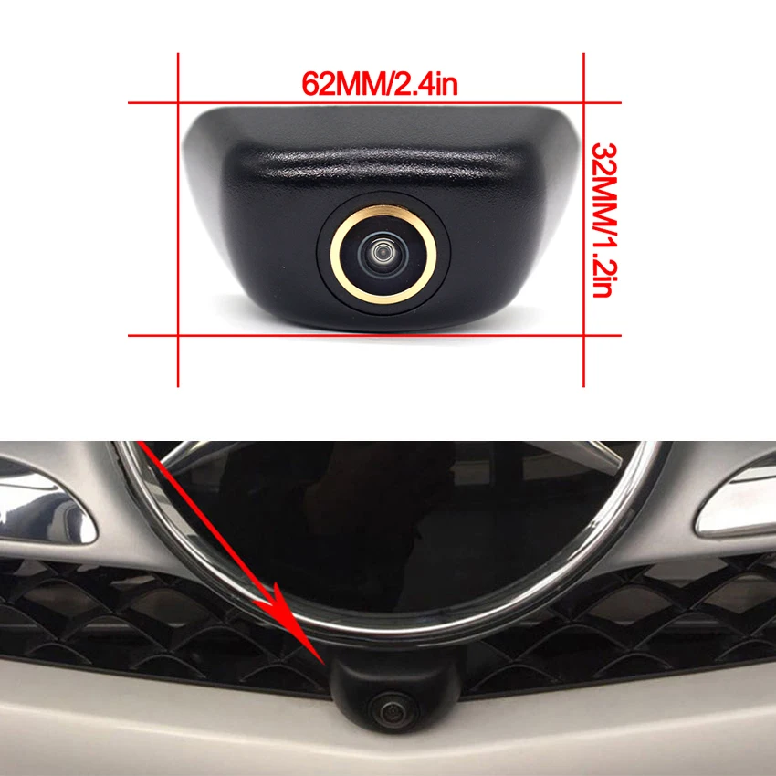 Golden lens AHD 1920P Car Parking Front View Camera Waterproof For Mercedes Benz M ML GL Class GLE W166 GLS X166 Accessories