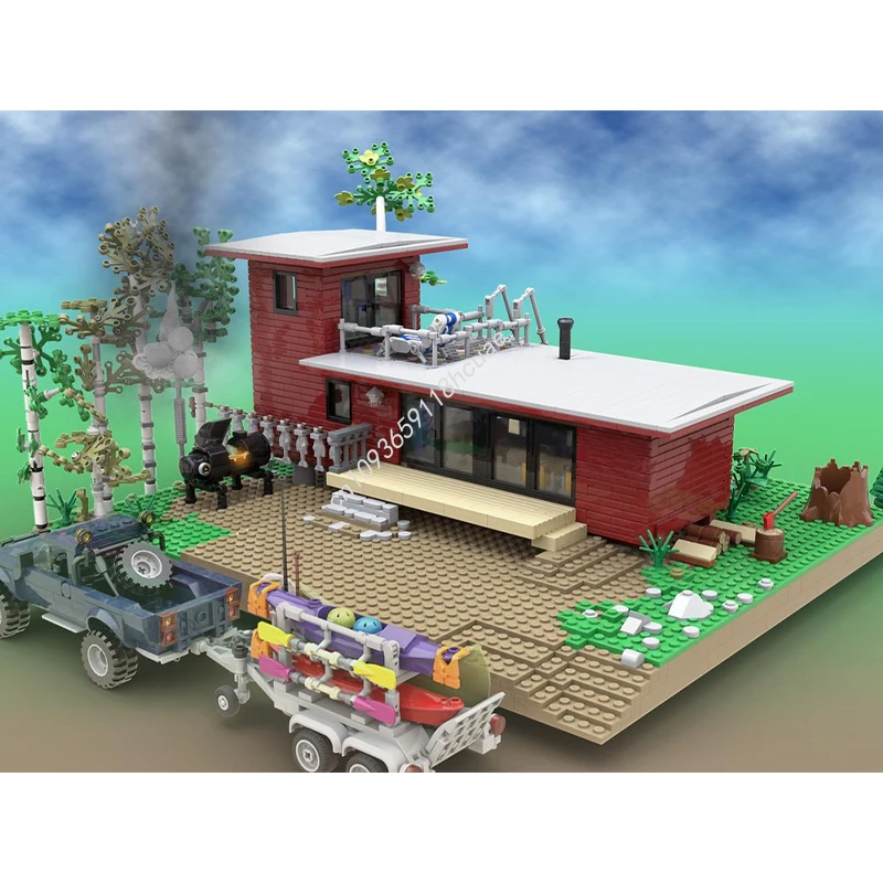 2309pcs MOC Vacation Cabin Summer Edition Architecture Building Blocks Christmas Toy to Develop Patience and Concentration Gift