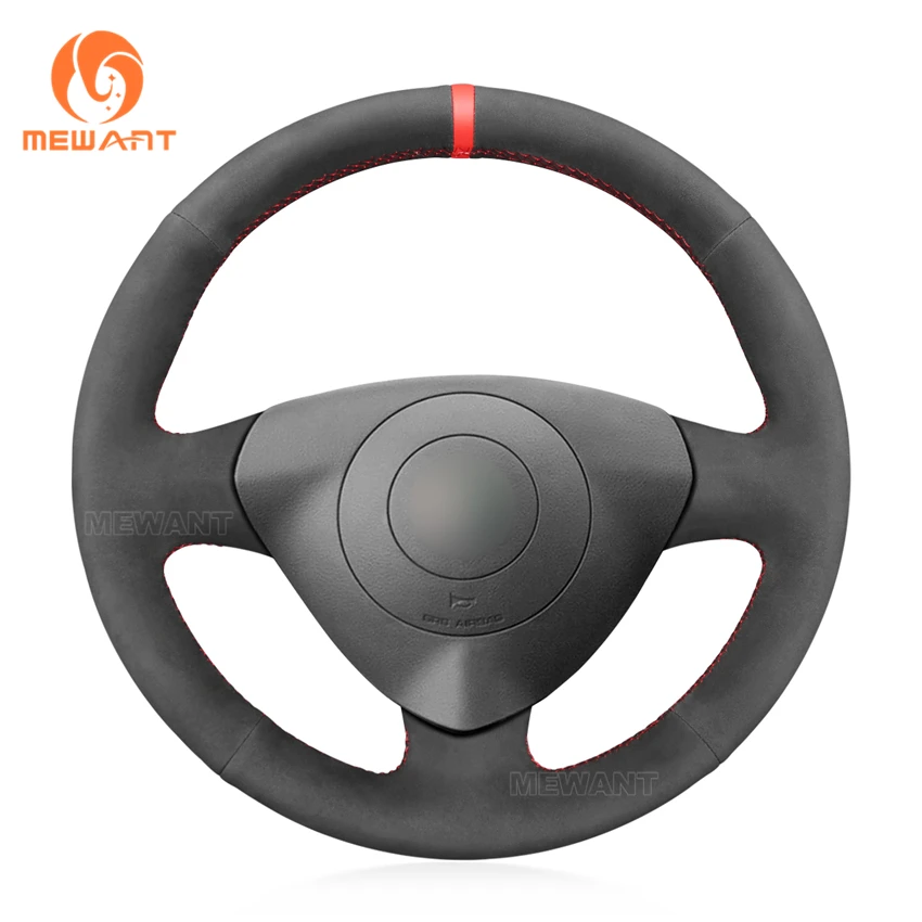 

MEWANT Black Suede Car Steering Wheel Cover for Alfa Romeo 147 156 Crosswagon 2000 2001 2002 2003 2004-2005 2006 2007 2008 2009