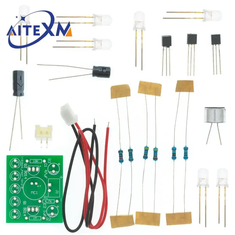 3V-5.5V Voice Activated Control Lamp LED Melody Light Module DIY Electronic Funny Kit Production Suite Learning PCB Laboratory