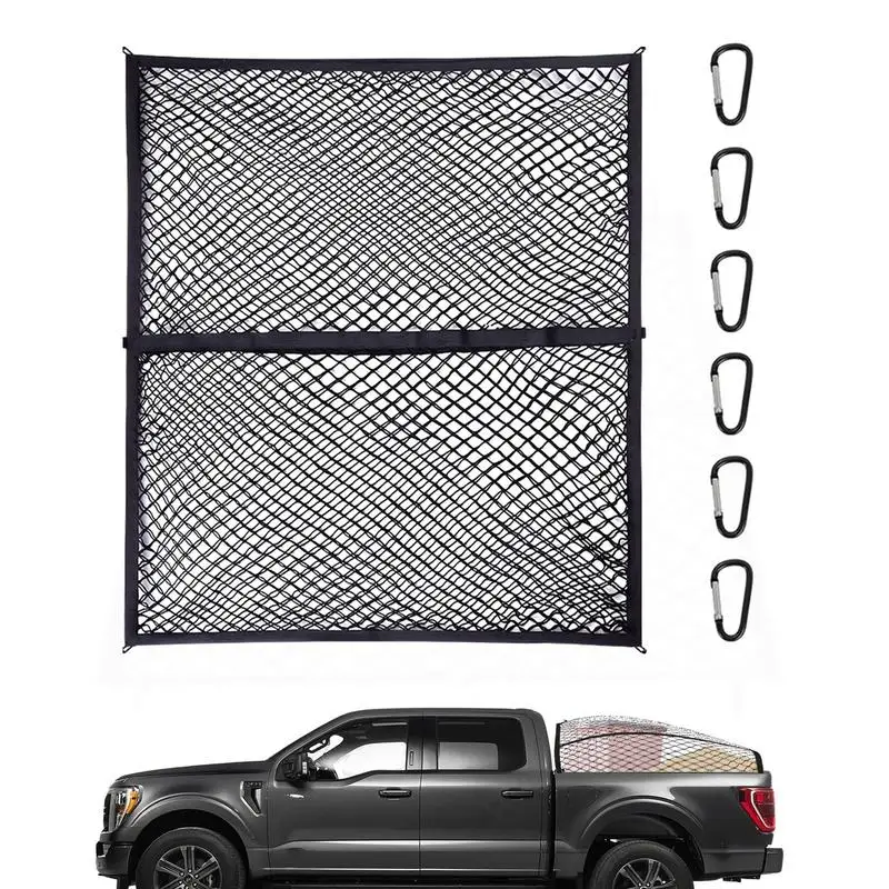 Trunk Cargo Net Flexible Polyester Trunk Net Hook Fixed Universal Car Interior Accessories Multifunctional Roof Storage