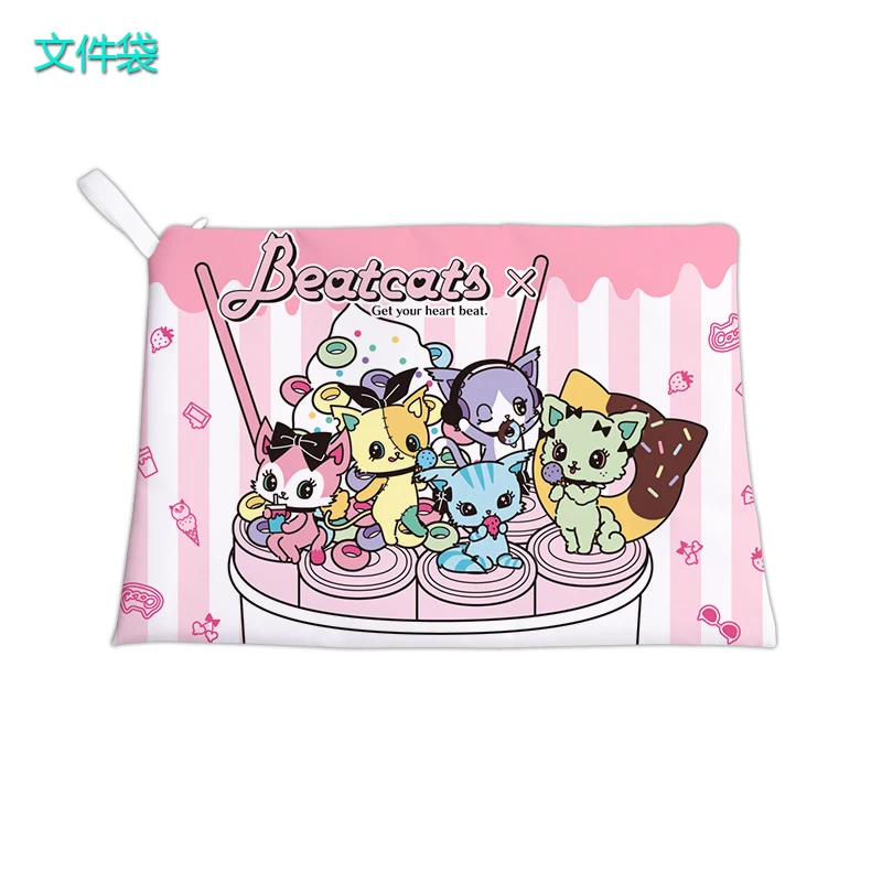 Beatcat 99763 anime personalizado bolsa casual caneta documento saco estudante dos desenhos animados tote crianças unisex