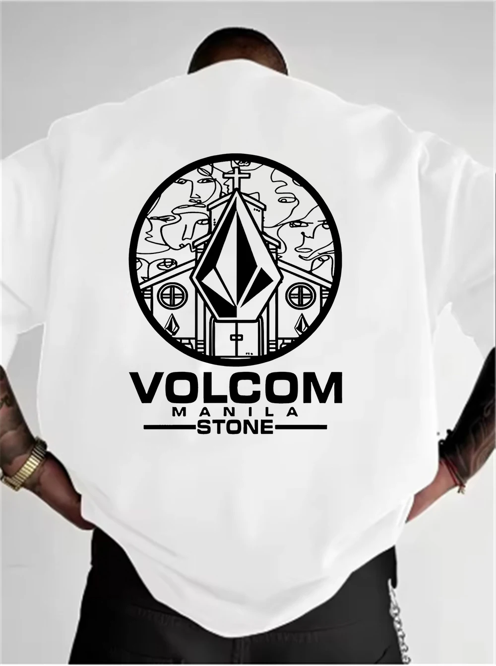 230 grams of pure long-staple cotton men's and women's matching short-sleeved loose-sleeved relaxed-style round-neck T-shirt